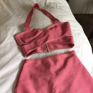 Pink two piece dress set